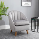 Chesterfield Grey Accent Chair Velvet Fabric Single Sofa Armchair Home Living Room