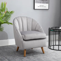 Chesterfield Grey Accent Chair Velvet Fabric Single Sofa Armchair Home Living Room