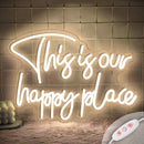 This is Our Happy Place Neon Sign, Personalised Neon Letters Light Up Signs USB Powered