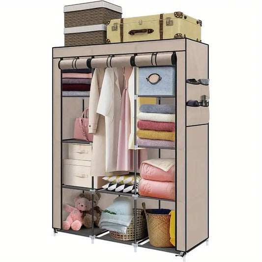 Wardrobe Canvas for Bedroom Ideal For Kids - Gest rooms Contemporary Storage Light Coffe