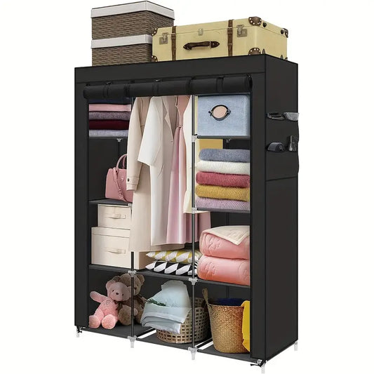 Wardrobe Canvas for Bedroom Ideal For Kids - Gest rooms Contemporary Storage Black