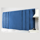 Headboard Upholstered In Extravagant Plush Velvet in Slick 26" BLUE