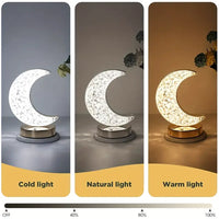 3-Color Dimmable Star-Shaped Crystal Touch Lamp - USB Rechargeable, Touch Control