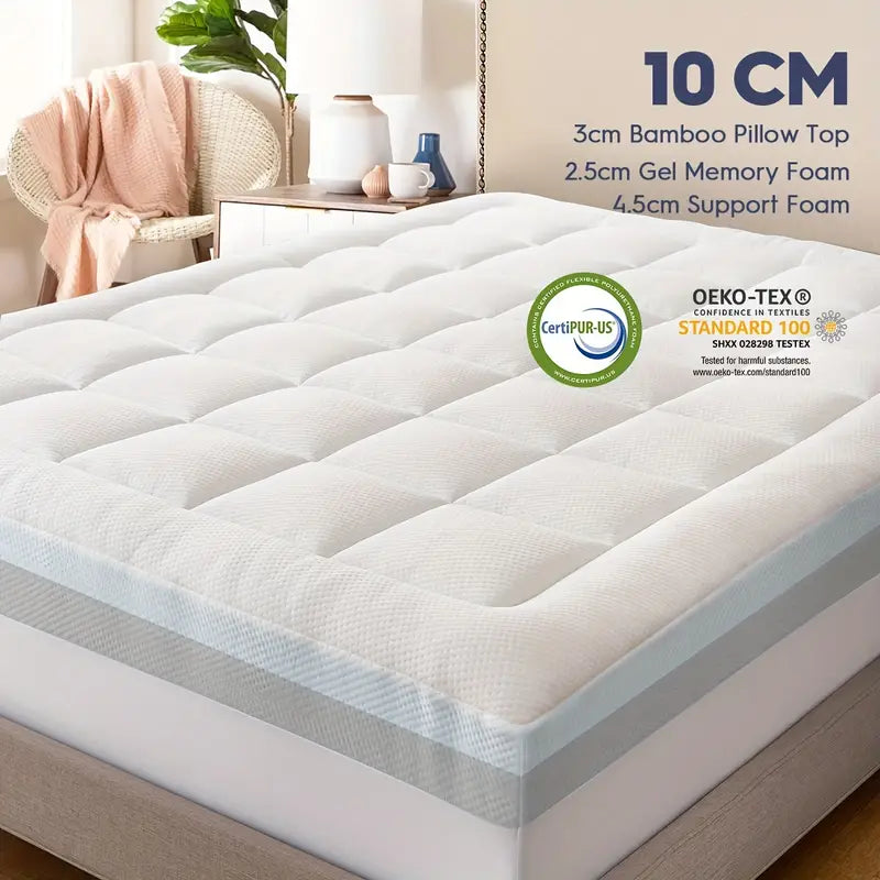 Extra Firm 7+3 Reversible Mattress Topper For Back Pain Relief - Hard Topper