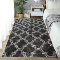 Living Room-Grey Area Rugs for Bedroom Non-Slip-Modern Super Soft Fluffy Shaggy