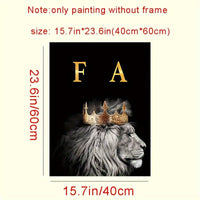 3pc Modern Glam Lion Family Canvas Wall Art - Motivational Set of 3