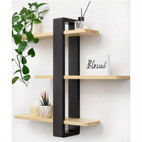 Floating Shelves for Wall Mounted Shelving Unit All Pine Wood 50CM 3 Tier Large Shelf