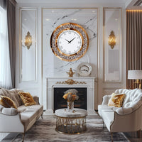 24inch Crystal Sparkle Twinkle Bling Crush Diamond Large Mirrored Wall Clock for Living Room