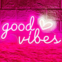 1pcs Good Vibes Neon Sign, LED Neon Sign Light, Good Vibes Neon Lights