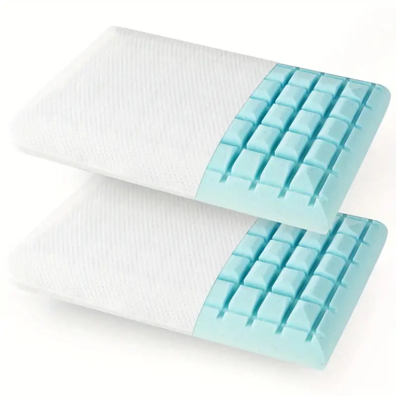 Gel Memory Foam Pillow Set 3D Cutting Air Flow Cooling Pillows - 2 Pcs