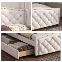 Chesterfield Style (DOUBLE) Upholstered Bed with High Headboard (MATTRESS NOT INCLUDED)