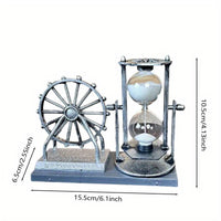 Vintage Ferris Wheel Statue Hourglass Sand Clock Retro Desk Timer Décor for Living Room