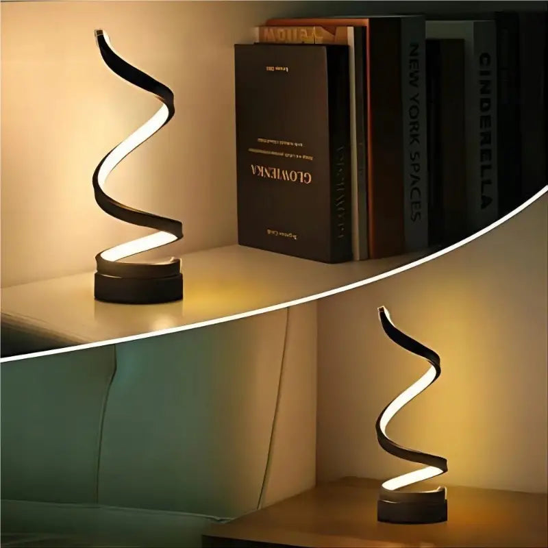 Novelty spiral shape table lamp light USB LED night studio bedroom living room