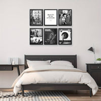 6pcs Framed Art Black And White Poster With FRAME Vintage Home Fashion