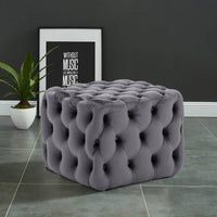 Chesterfield Square Footstool Coffee Table Velvet Footstool Pouffe Ottoman Seat 50x50x40cm