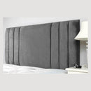 Headboard Upholstered In Extravagant Plush Velvet in Slick 26" GREY