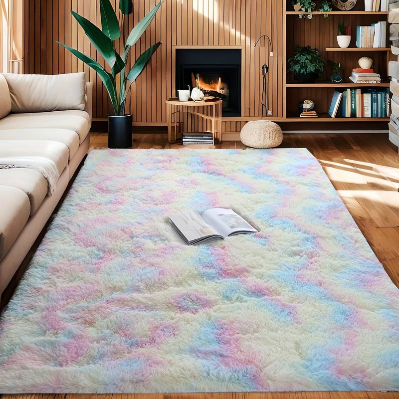 1pc 5x8Feet (160*230cm) Super Fluffy Rug Shaggy Bedroom Area Rug Plush Non-Slip Rug