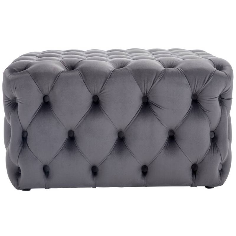 Extra Large Square Chesterfield Velvet Footstool Coffee Table Deep Button Ottoman 70x70cm