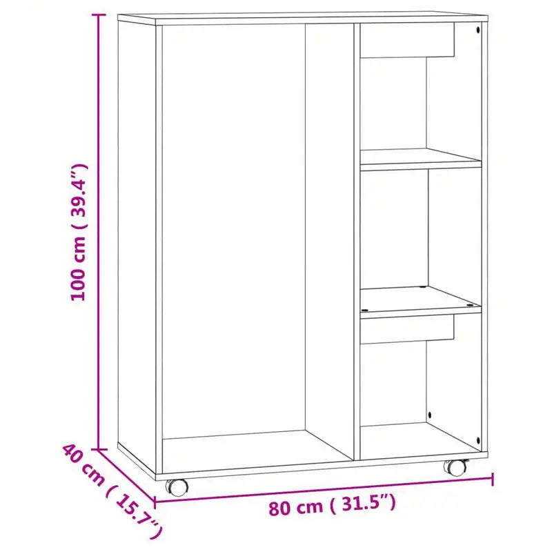 Wardrobe Sonoma Oak Engineered Wood Wardrobe 80cm x 40cm x 110cm