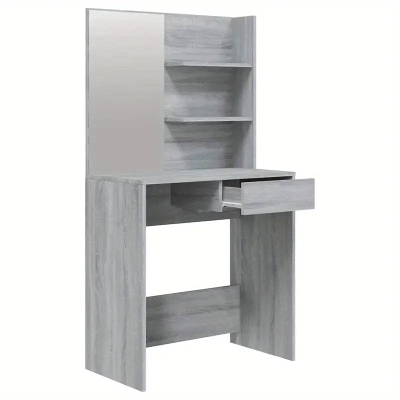 Dressing Table with Mirror 74. 5x441 cm - Makeup Vanity Table top Engineered Grey