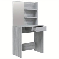 Dressing Table with Mirror 74. 5x441 cm - Makeup Vanity Table top Engineered Grey