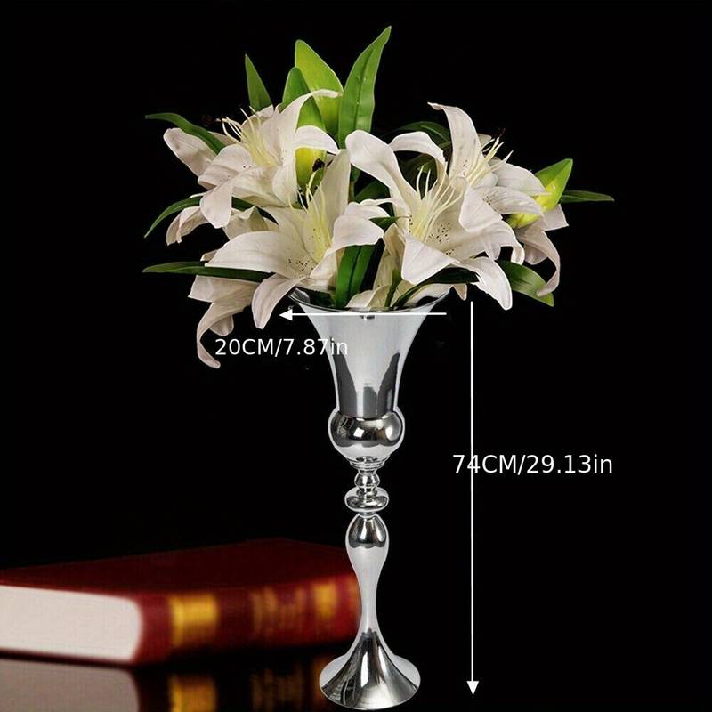 Large Flower Vase Tall Floor Standing Vase Large Glass Urn Wedding Table 74cm