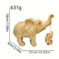 Resin Golden Elephant Ornaments Lucky Elephant Decoration Garden Statue