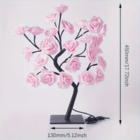 Rose Table Lamp, USB Powered LED Tree Light, Flower Night Light for Home Decoration Outdoor Parties