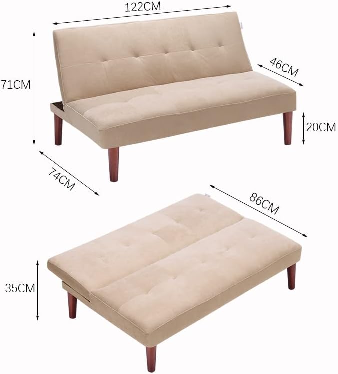 Sofa Bed 2 Seater Occasional Sofa Linen Fabric Single Corner Sofa Couch Settee Recliner Sleeper