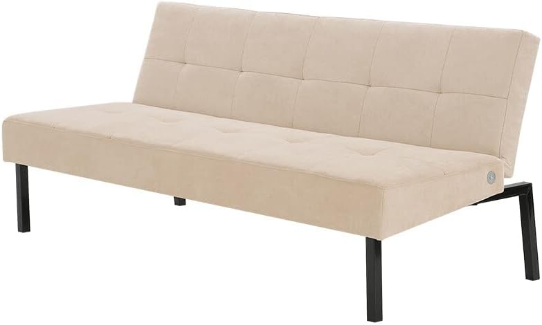 Sofa Bed 3 Seater Sofa Click Clack Bed Sleeper on Metal Frame Legs for Study Guest and Living Room