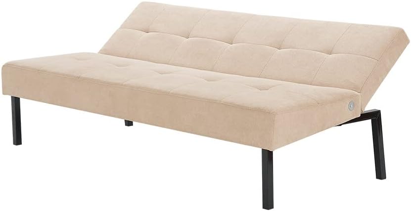 Sofa Bed 3 Seater Sofa Click Clack Bed Sleeper on Metal Frame Legs for Study Guest and Living Room