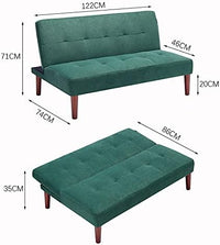 Sofa Bed Green 2 Seater Occasional Sofa Linen Fabric Single Corner Sofa Couch Settee Recliner Sleeper Sofa