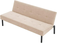 Sofa Bed 3 Seater Sofa Click Clack Bed Sleeper on Metal Frame Legs for Study Guest and Living Room