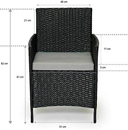 Garden Furniture Sofa Black Rattan Set Patio Conservatory Balcony Indoor Outdoor 4 Seater