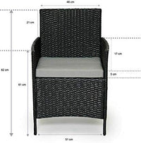 Garden Furniture Sofa Black Rattan Set Patio Conservatory Balcony Indoor Outdoor 4 Seater