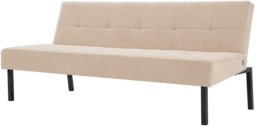 Sofa Bed 3 Seater Sofa Click Clack Bed Sleeper on Metal Frame Legs for Study Guest and Living Room