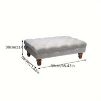 Chesterfield Deep Button Grey Coffee Table Stool Bench Velvet Padded Pouffe Footstool 60*90cm