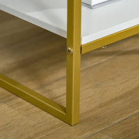 Modern Bedside Table, Side Table for Living room, Bedroom White and Gold