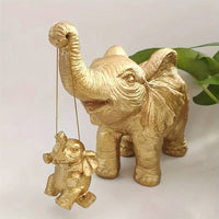 Resin Golden Elephant Ornaments Lucky Elephant Decoration Garden Statue