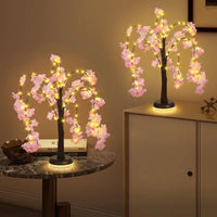 Lighted pink Cherry Blossom Tree Lamp, Tabletop Tree with 72 LED Lights 60cm Fairy Lights