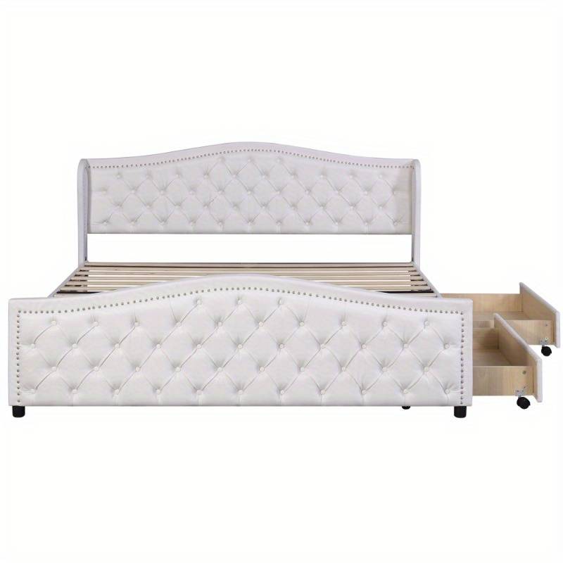 Chesterfield Style (DOUBLE) Upholstered Bed with High Headboard (MATTRESS NOT INCLUDED)