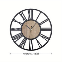 1pc Large Wall Clock for Living Room, Metal Garden Wall Clock, 40H x 40W cm