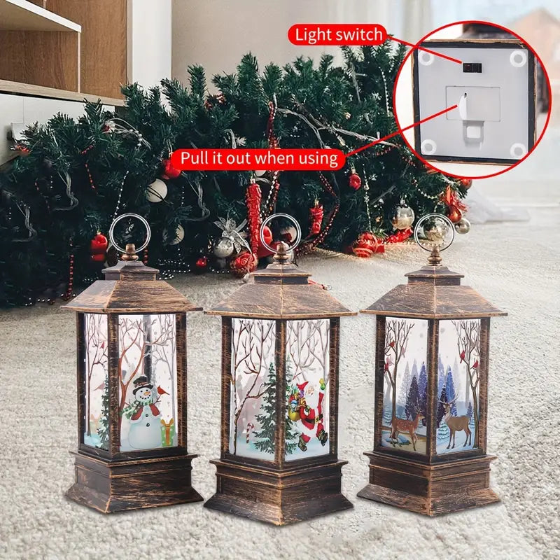 3-piece Set Of Christmas Wind Lights, Candles, Table Lamps, Small Night Lights