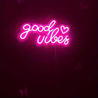 1pcs Good Vibes Neon Sign, LED Neon Sign Light, Good Vibes Neon Lights