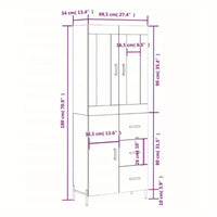 Wardrobe Two Level Storage Cabinets, 3 Doors with 3 Drawers, Large Space - PINE