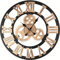 Wall Clock Big Roman Numerals Hanging Clock 60cm Silent Metal Clock