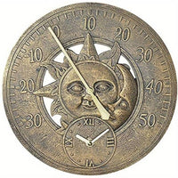 Garden Wall Clock Outdoor Garden Wall Station Clock Vintage Hanging Clock Thermometer Clock