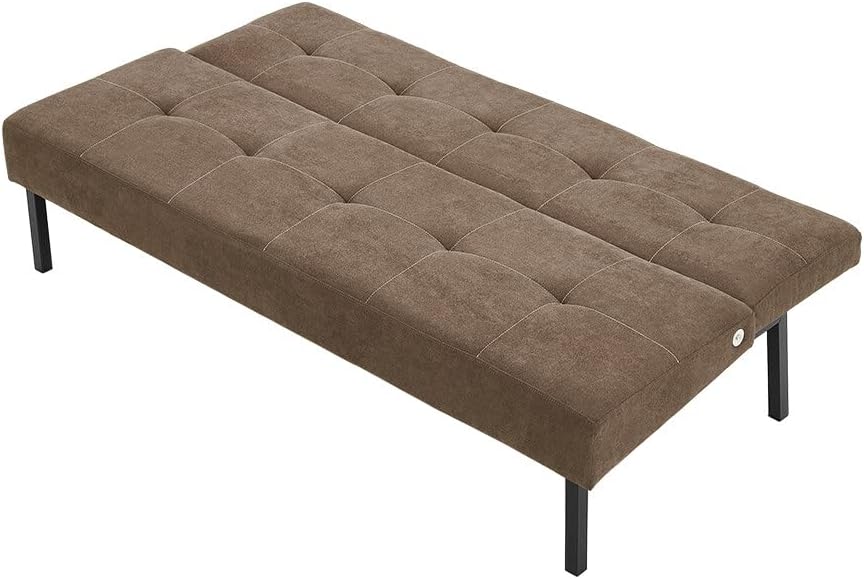 Sofa Bed 3 Seater Sofa Click Clack Bed Sleeper on Metal Frame Legs for Study Guest and Living Room