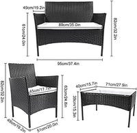 Garden Furniture Set, Sofa Rattan 4 piece Patio Rattan furniture sofa Weaving Wicker