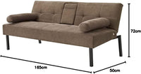 Sofa Bed Panana 3 Seater  Linen Fabric Upholstered Modern Convertible Folding Futon